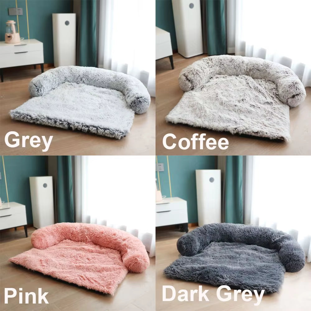 2025 Faux Fur Pet Blanket Multifunctional Sofa Cushion Mat Calming Furniture Protector Dog Bed