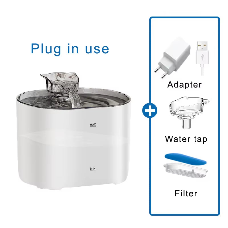 Hot-Selling USB Electric Pet Water Fountain Eco-Friendly LED Light Auto Cat Dog Drinking Feeder Portable Charge-Powered Bowls