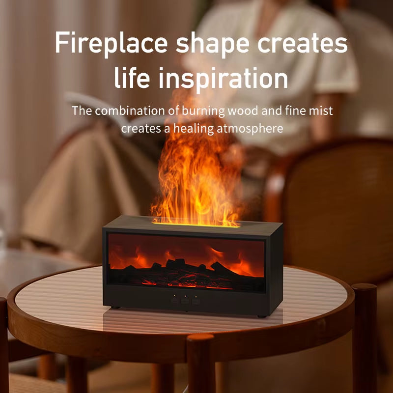 Simulated Bonfire Flame Diffuser Colorful Night Light Essential Oil Fireplace Diffuser with Timer Remote for Home Creative Gift