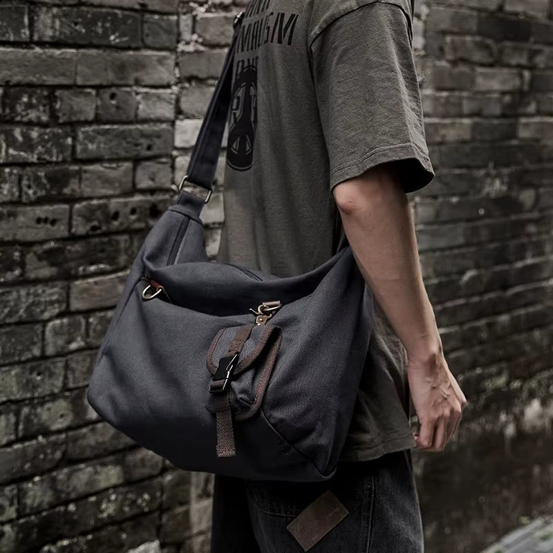 Eco-Friendly Canvas Crossbody Bags for Men Work Casual Messenger Bags
