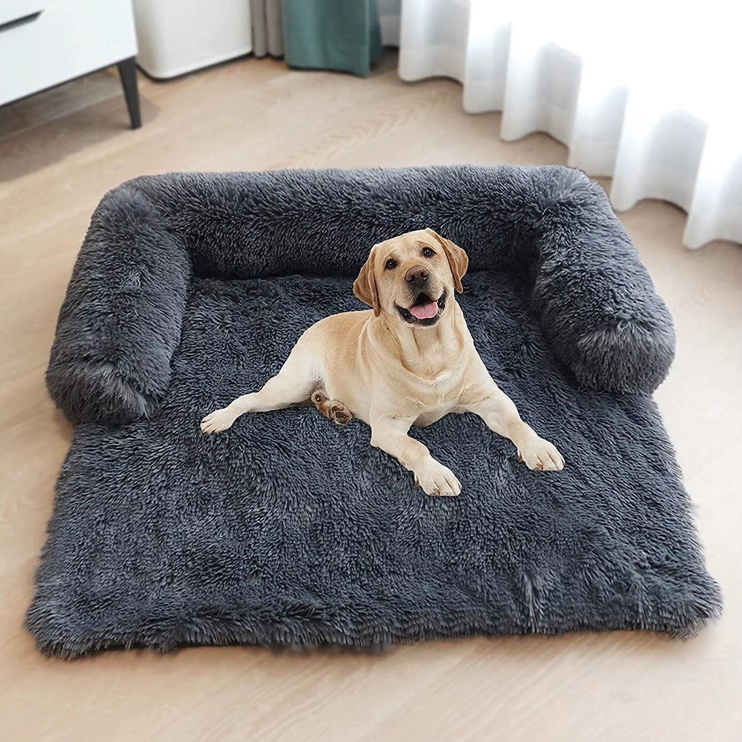 2025 Faux Fur Pet Blanket Multifunctional Sofa Cushion Mat Calming Furniture Protector Dog Bed
