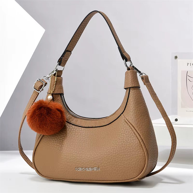 Factory Fashion High-End Women'S Large Capacity Handbag Crossbody Shoulder Bag Zipper Closure Polyester Lining In-Stock 21637