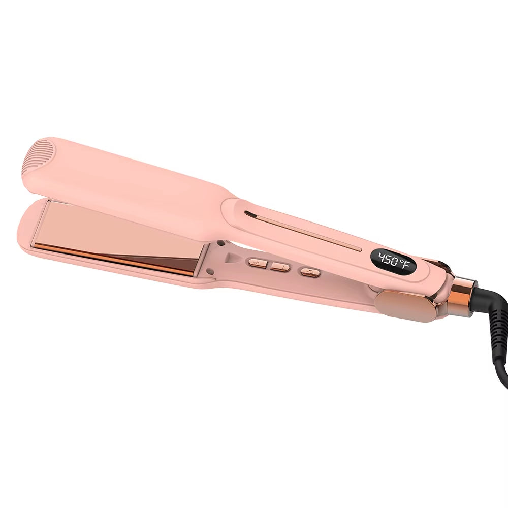 Professional 2 in 1 Infrared Hair Straightener Create Straight and Curled Styles Titanium Plates Ceramic Heater for Fast Heating