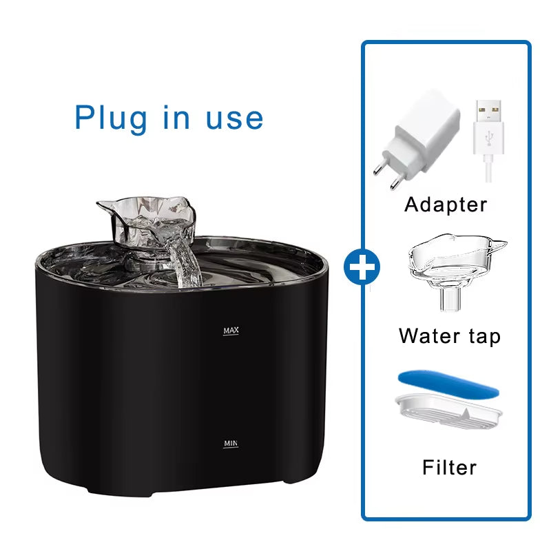 Hot-Selling USB Electric Pet Water Fountain Eco-Friendly LED Light Auto Cat Dog Drinking Feeder Portable Charge-Powered Bowls