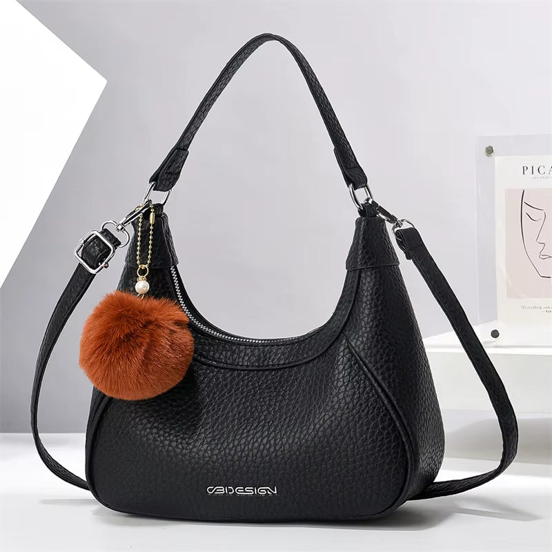 Factory Fashion High-End Women'S Large Capacity Handbag Crossbody Shoulder Bag Zipper Closure Polyester Lining In-Stock 21637