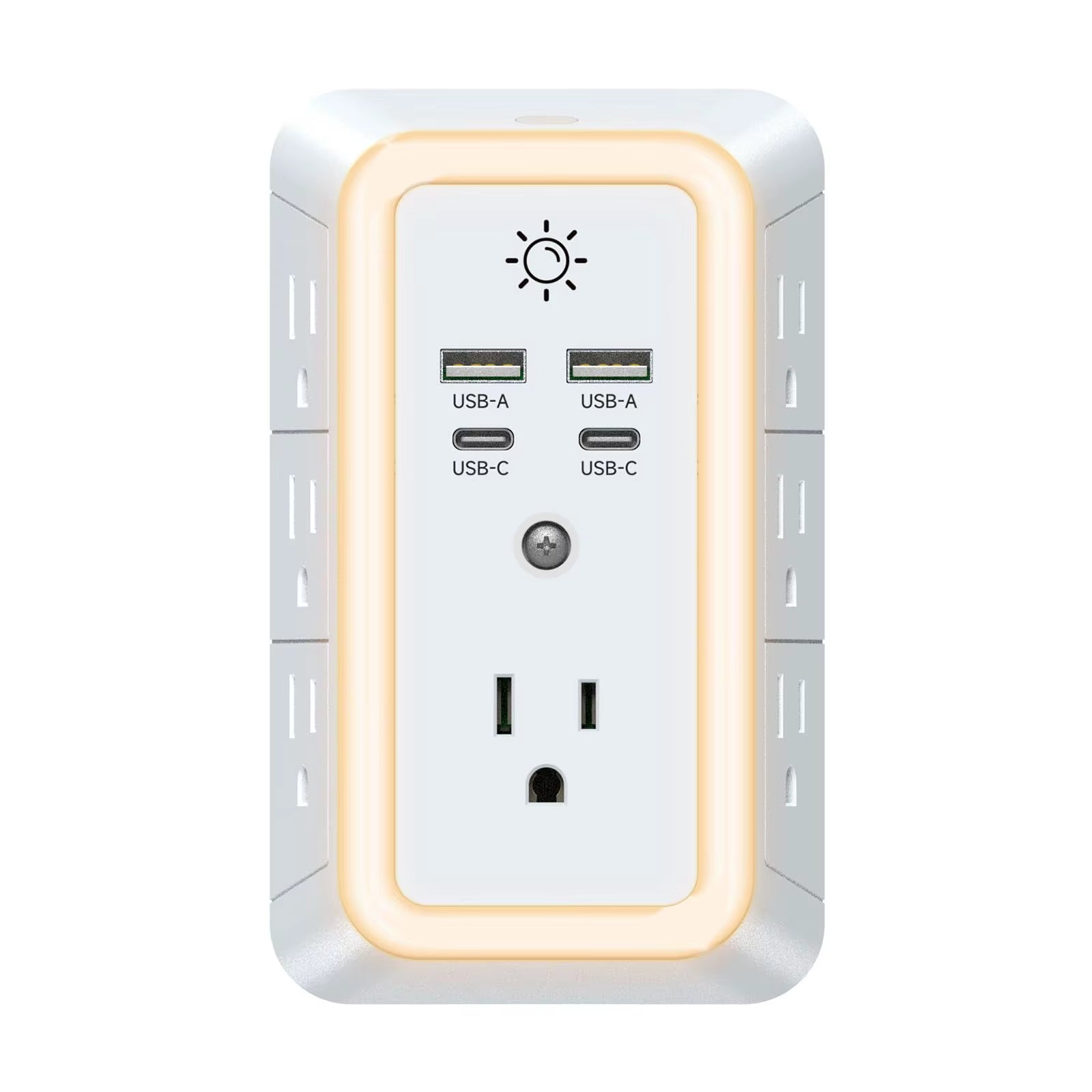 Home Surge Protector Power Strip, Etl-Listed, Wall-Mountable W/ 7 AC Outlets USB-C PD Fast Charge - 1800 Joules Surge Protection