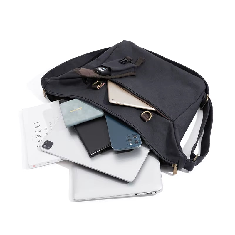 Eco-Friendly Canvas Crossbody Bags for Men Work Casual Messenger Bags