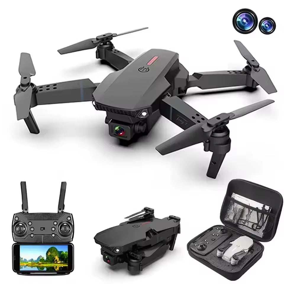 2024 Cheap E88 4K HD Mini Drone with Camera Drone Wifi 1080P Real-Time Transmission FPV Drone Follow Quadcopter
