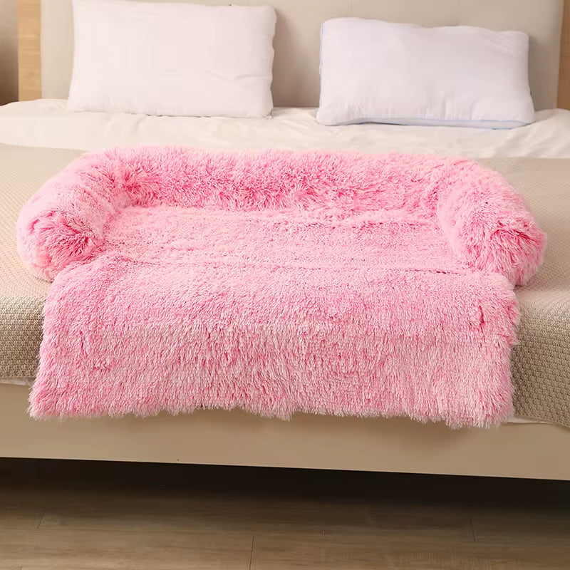 2025 Faux Fur Pet Blanket Multifunctional Sofa Cushion Mat Calming Furniture Protector Dog Bed