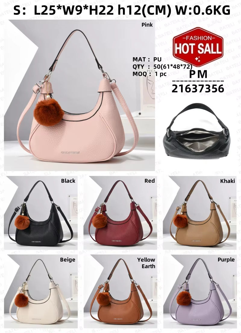 Factory Fashion High-End Women'S Large Capacity Handbag Crossbody Shoulder Bag Zipper Closure Polyester Lining In-Stock 21637