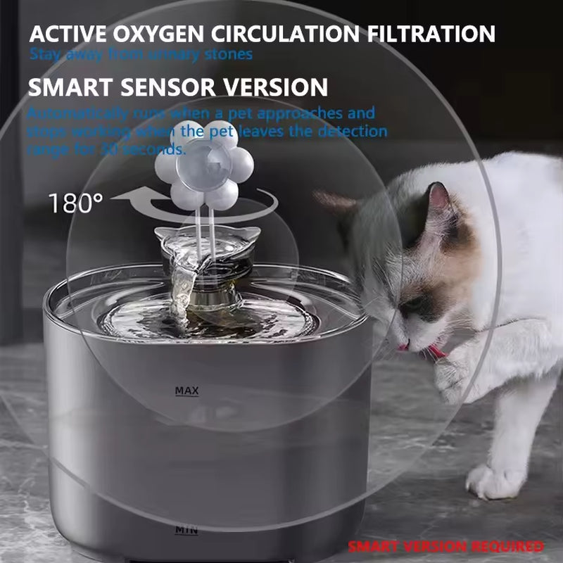 Hot-Selling USB Electric Pet Water Fountain Eco-Friendly LED Light Auto Cat Dog Drinking Feeder Portable Charge-Powered Bowls