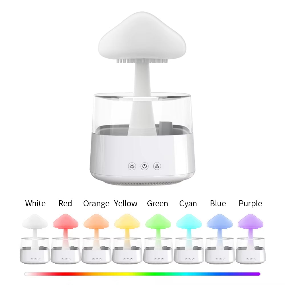 Drop Shipping 7 Color Atmosphere Lamp Essential Oil Humidifier Mushroom Rain Humidifier Mushroom Rain Humidifier