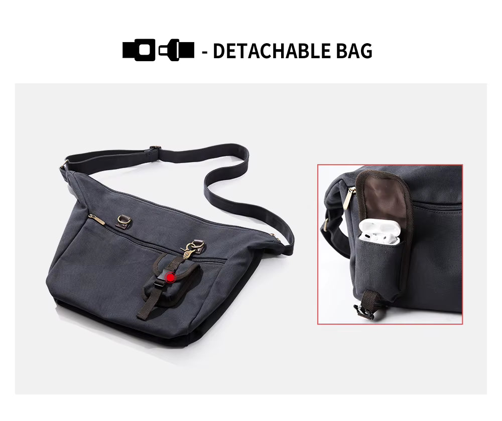 Eco-Friendly Canvas Crossbody Bags for Men Work Casual Messenger Bags