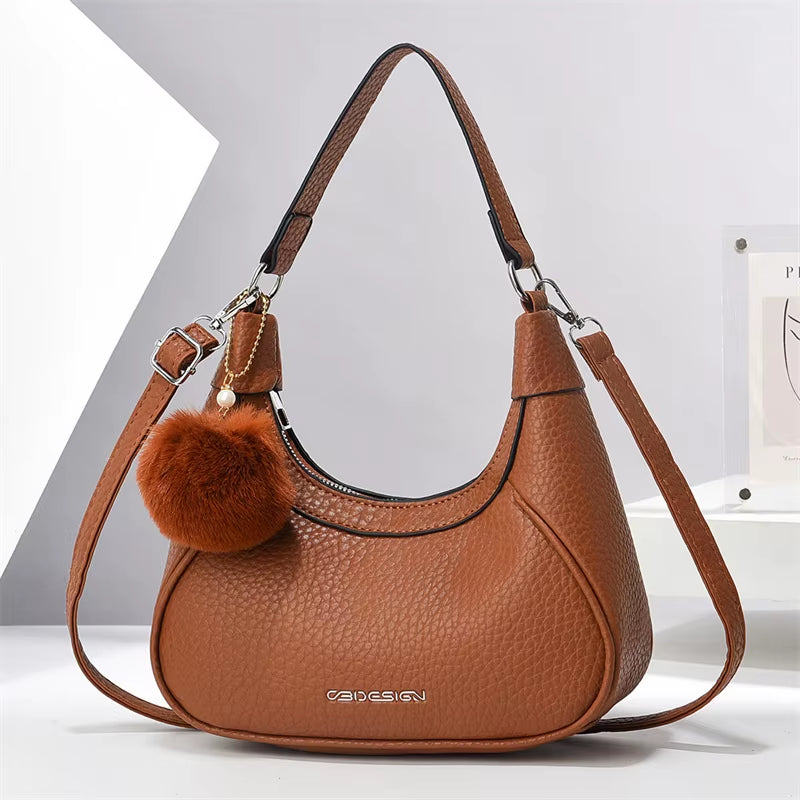 Factory Fashion High-End Women'S Large Capacity Handbag Crossbody Shoulder Bag Zipper Closure Polyester Lining In-Stock 21637
