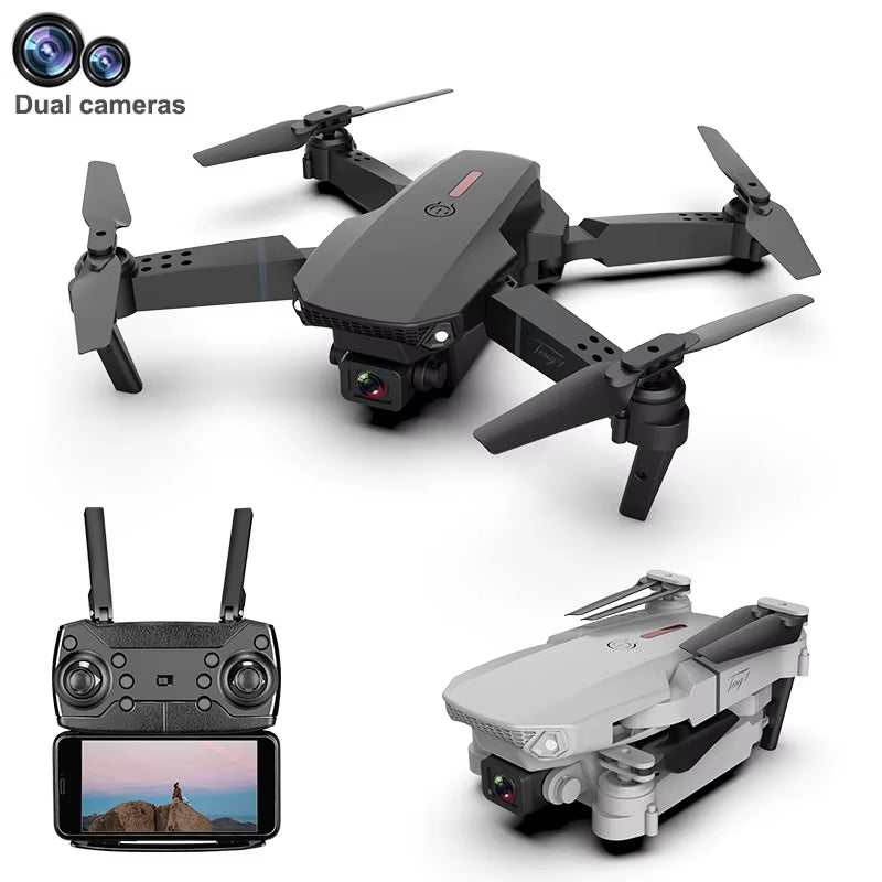 New E88 Pro WIFI FPV Quadcopter Drone HD 4K 1080P Camera Foldable RC Drone Toy for Beginners Plastic Material Remote Control