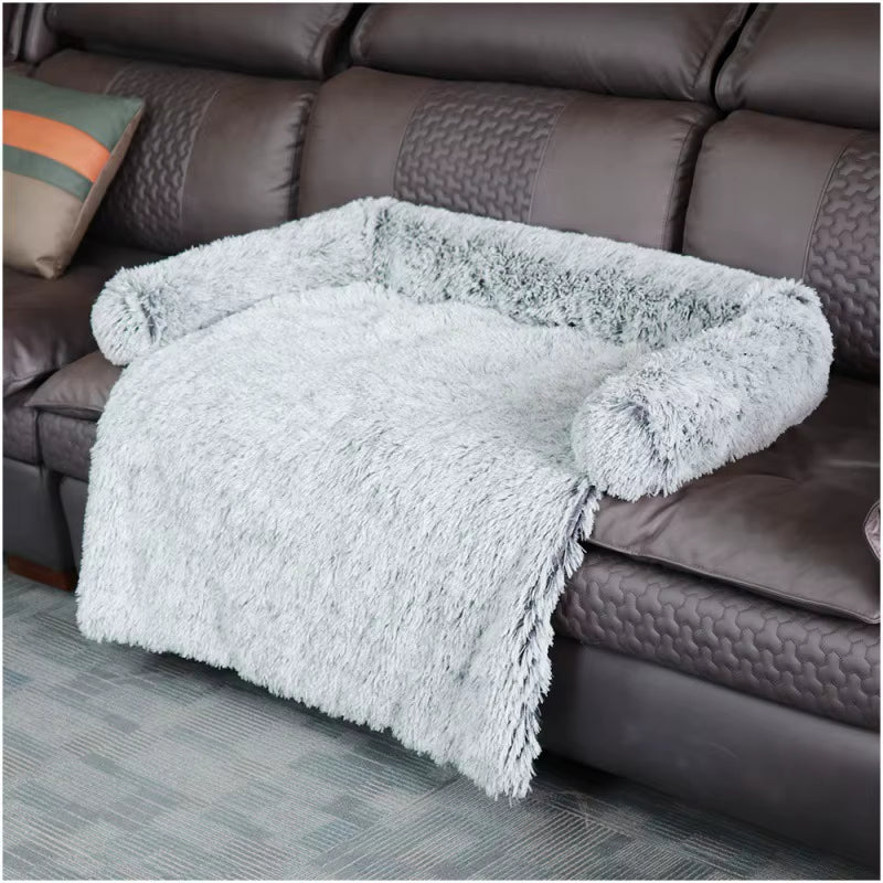 2025 Faux Fur Pet Blanket Multifunctional Sofa Cushion Mat Calming Furniture Protector Dog Bed